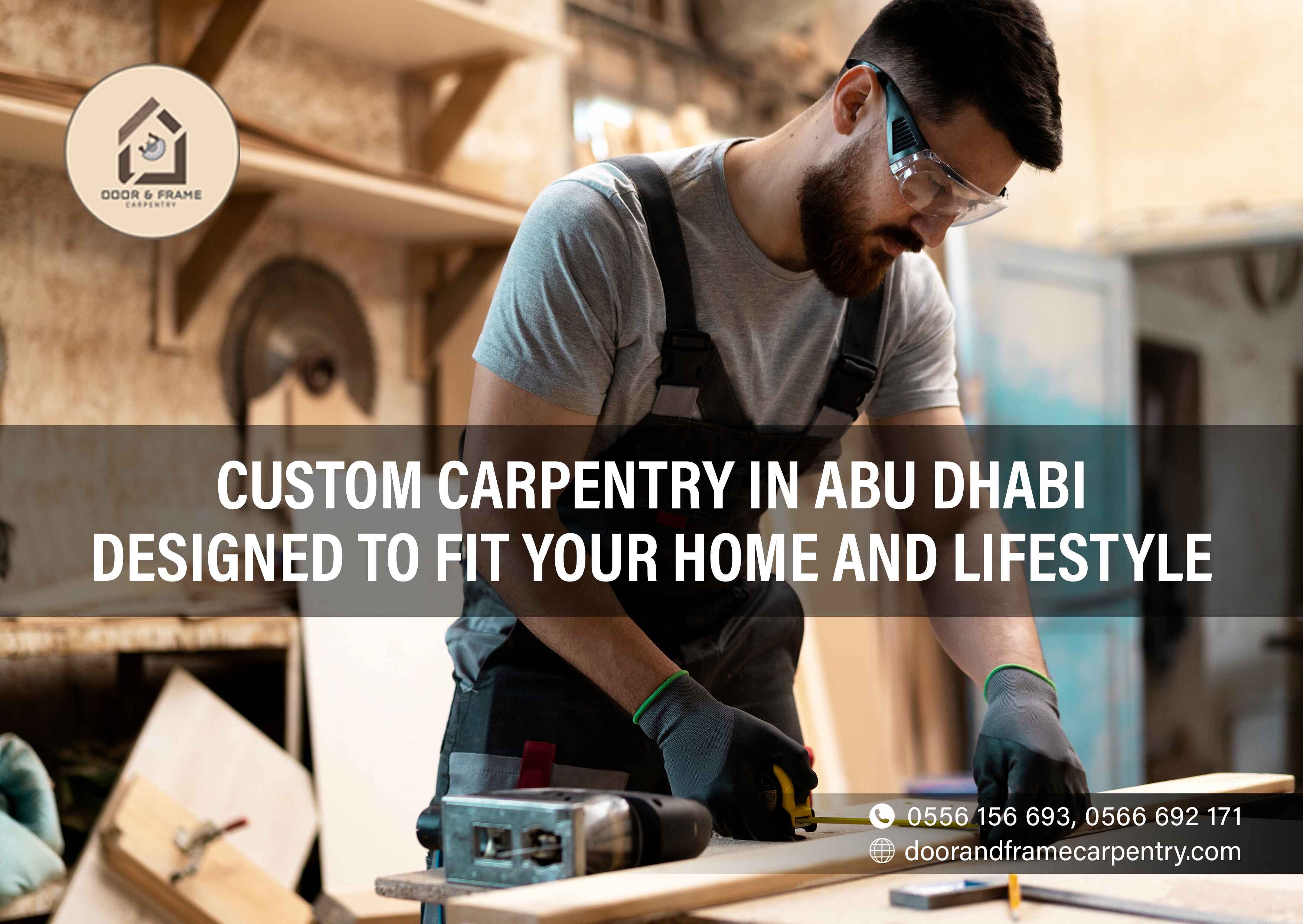 Custom carpentry in Abu Dhabi showcasing bespoke furniture, decorative elements, and space optimization.